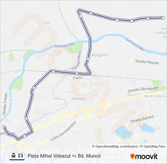 23 Trolleybus Line Map