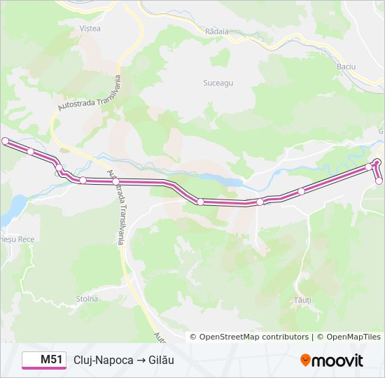 M51 bus Line Map