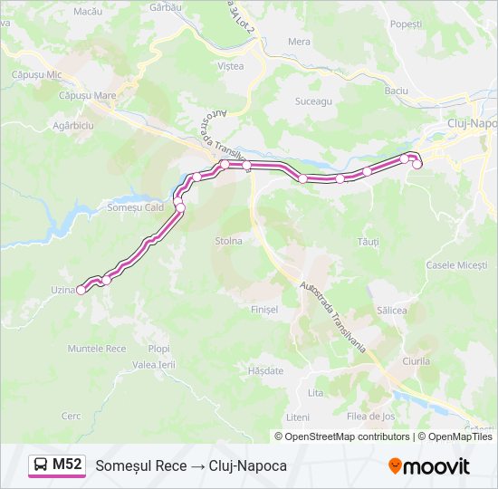 M52 Bus Line Map