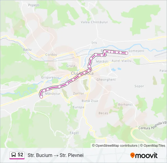 52 Bus Line Map