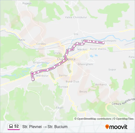 52 Bus Line Map