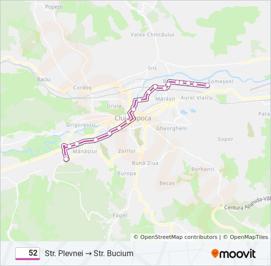 52 bus Line Map