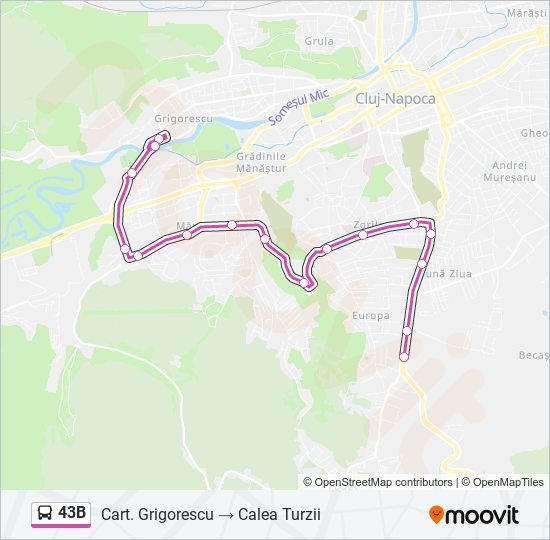 43B bus Line Map