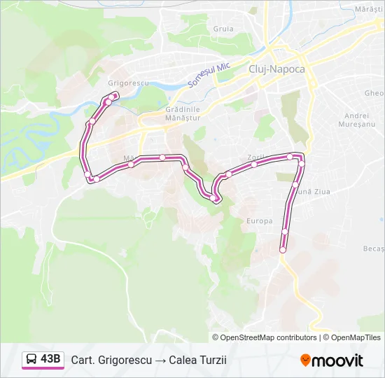 43B Bus Line Map