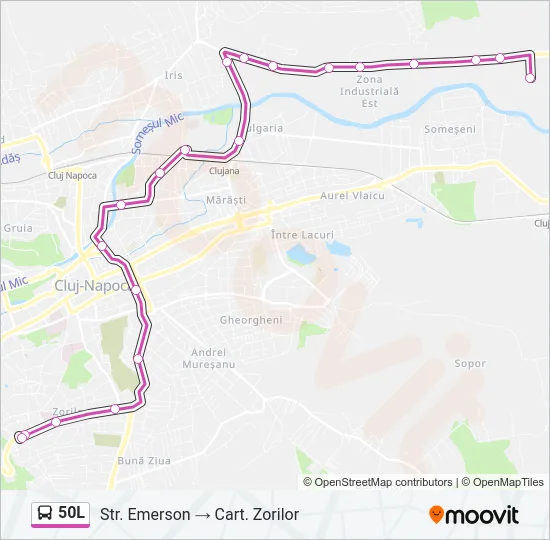 50L Bus Line Map