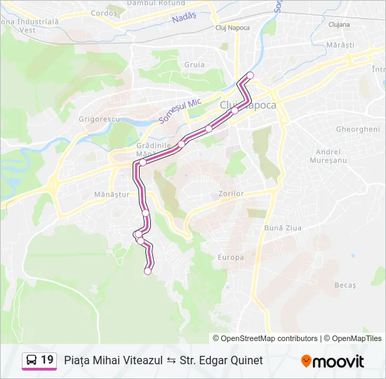19 Bus Line Map