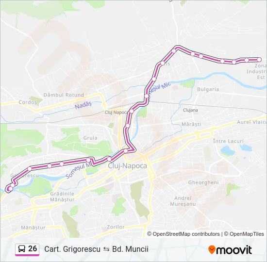 26 Bus Line Map