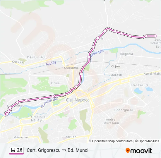 26 Bus Line Map
