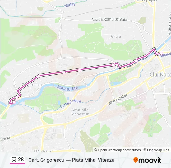 28 Bus Line Map
