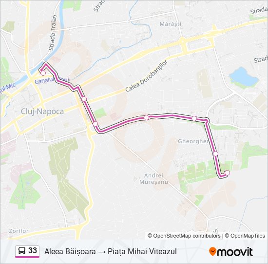 33 bus Line Map