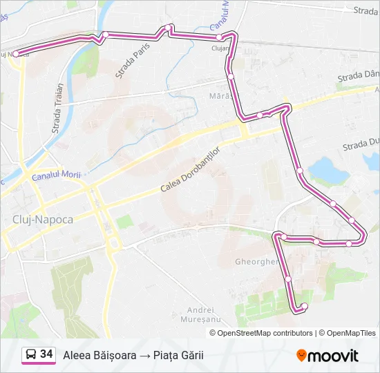 34 Bus Line Map
