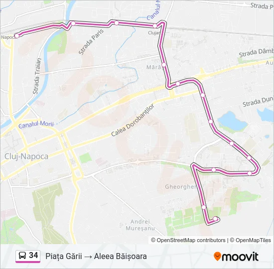 34 Bus Line Map