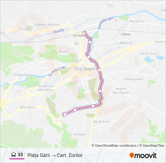 35 Bus Line Map