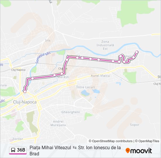 36B bus Line Map