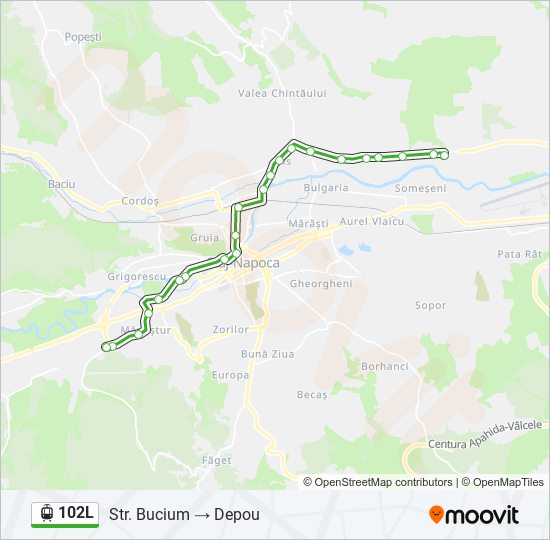 102L light rail Line Map