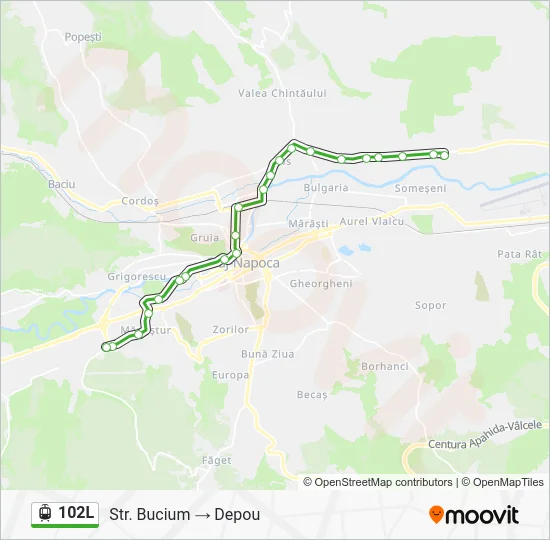 102L Light Rail Line Map