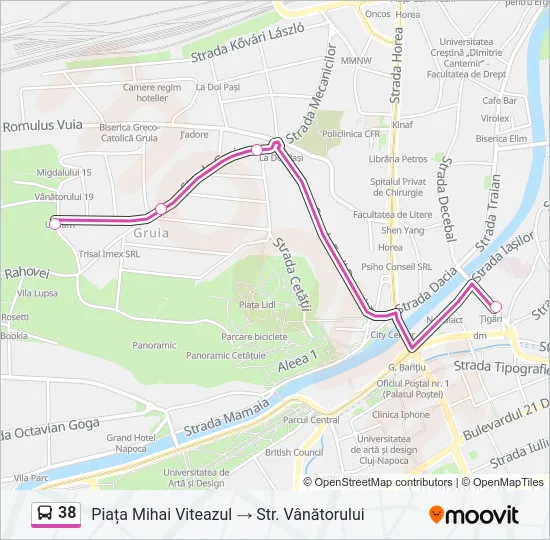 38 Bus Line Map