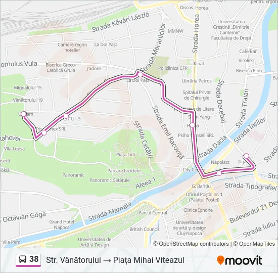 38 Bus Line Map