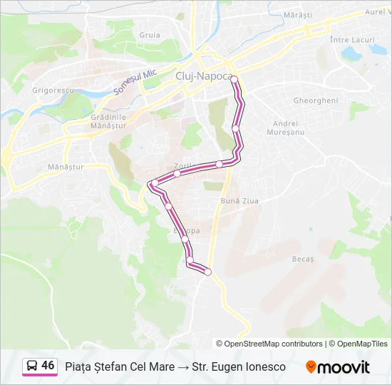 46 Bus Line Map