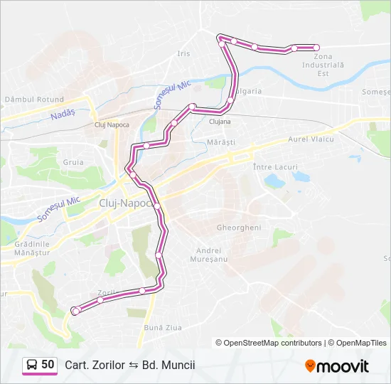 50 Bus Line Map