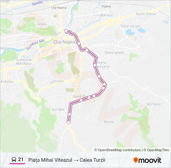 21 Bus Line Map