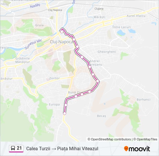 21 bus Line Map