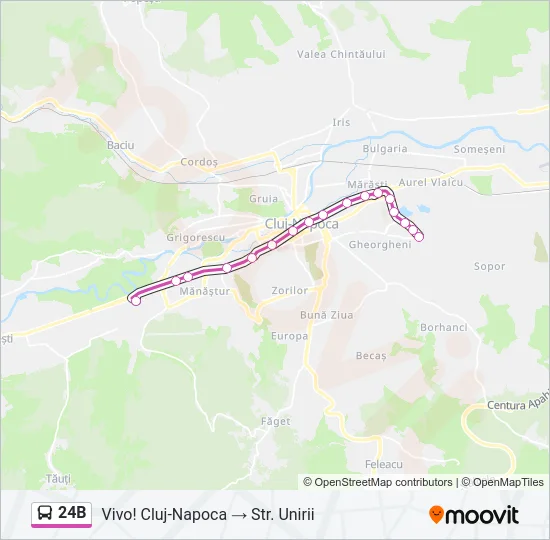24B Bus Line Map