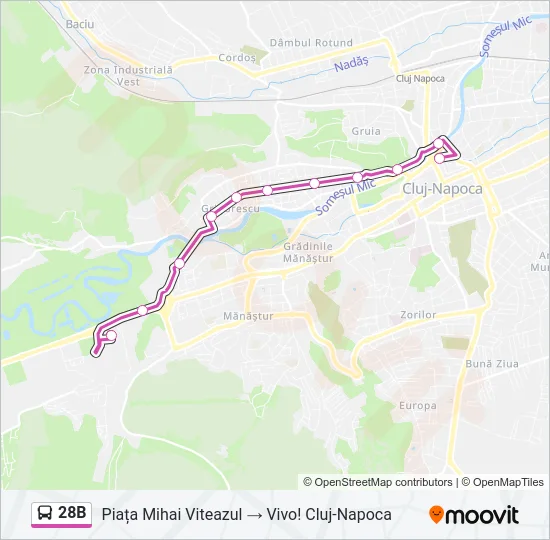 28B Bus Line Map
