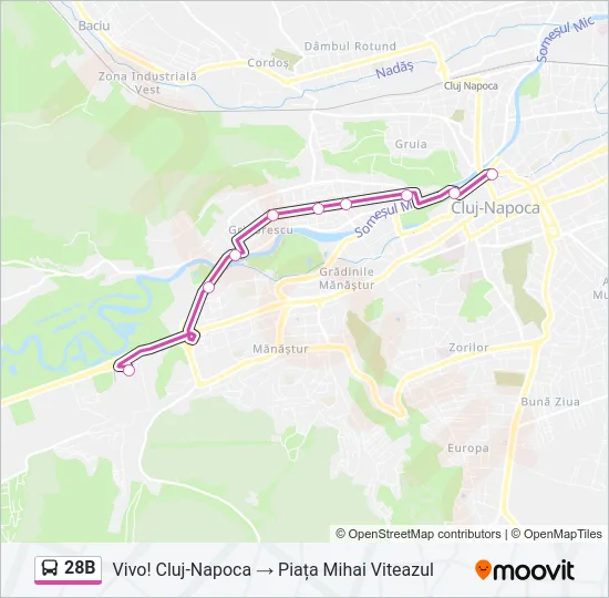 28B Bus Line Map