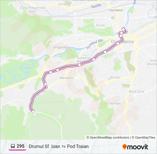 29S Bus Line Map