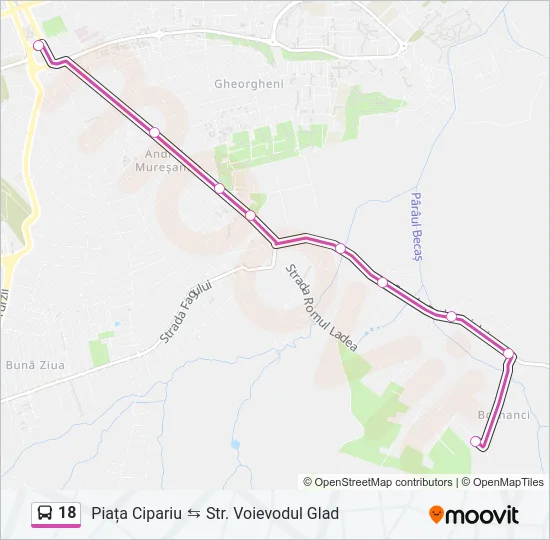 18 Bus Line Map