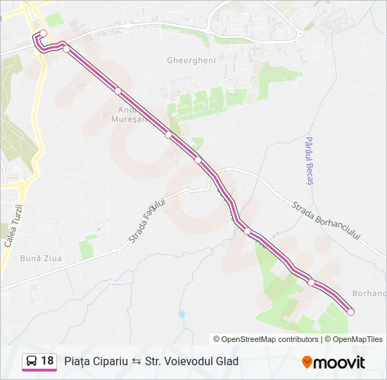18 Bus Line Map