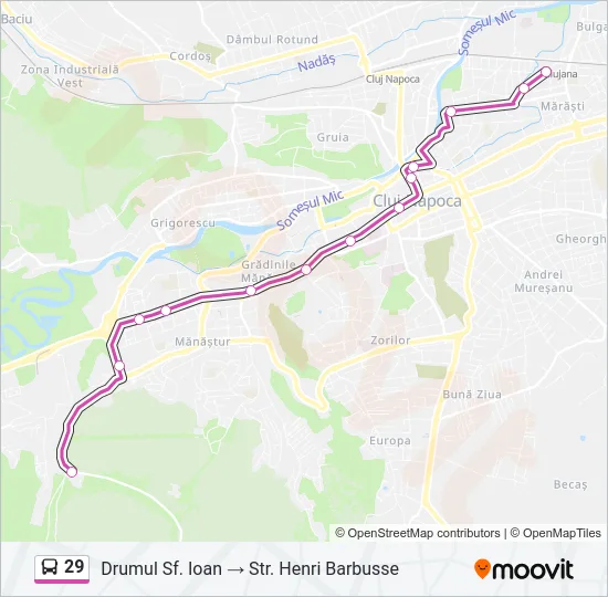 29 Bus Line Map