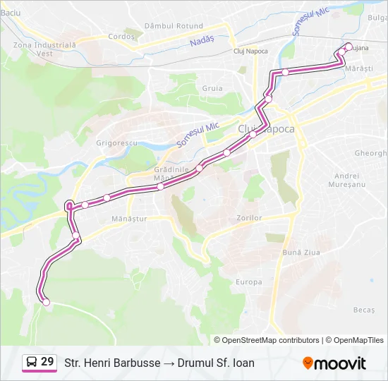29 Bus Line Map