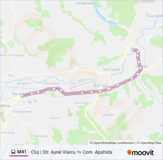 M41 bus Line Map