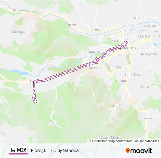 M26 Bus Line Map