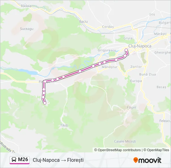 M26 Bus Line Map