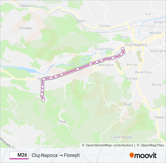 M26 bus Line Map