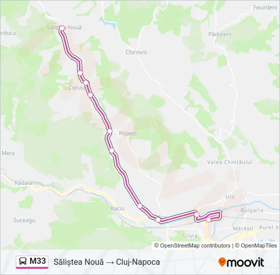 M33 Bus Line Map