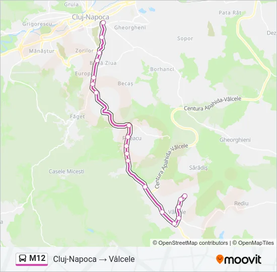 M12 Bus Line Map