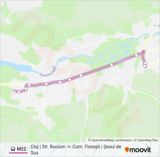 M22 Bus Line Map