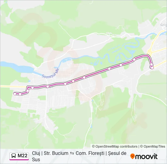 M22 Bus Line Map