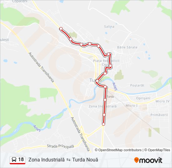 18 bus Line Map