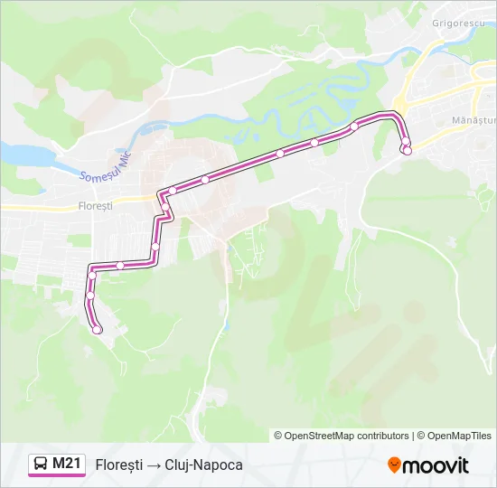 M21 Bus Line Map