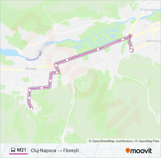 M21 Bus Line Map