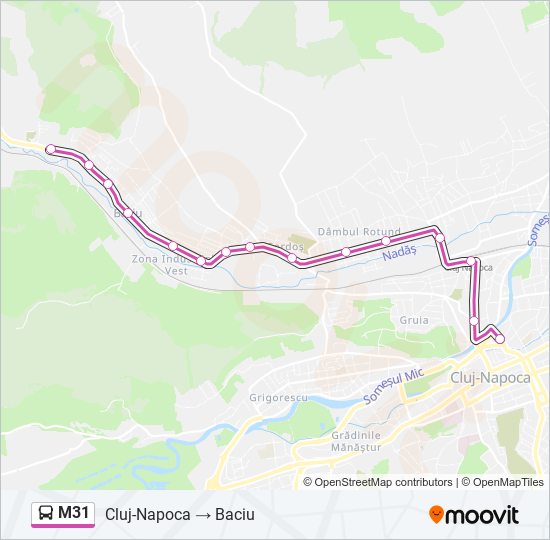 M31 bus Line Map
