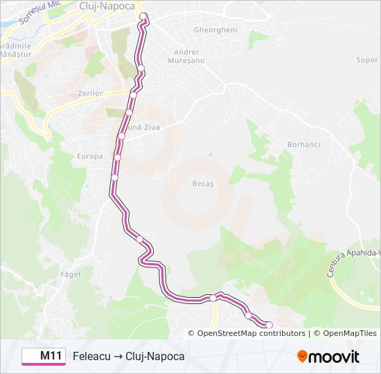 M11 bus Line Map