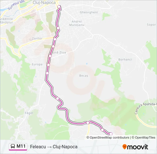 M11 Bus Line Map