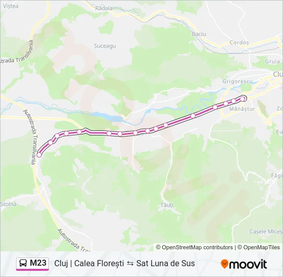 M23 Bus Line Map