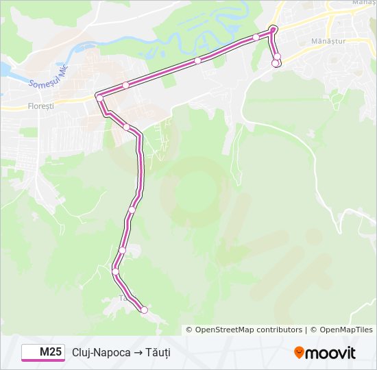 M25 bus Line Map